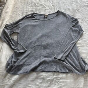 Mossimo Supply Co Top Long Sleeve Marled Gray Scoop Neck Soft Casual Stretch L